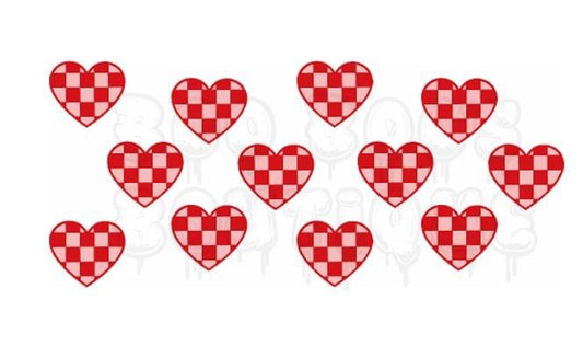 Retro hearts checkered 16oz Vinyl Wrap