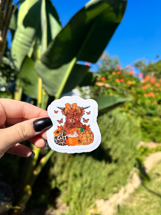 Fall Cow Sticker