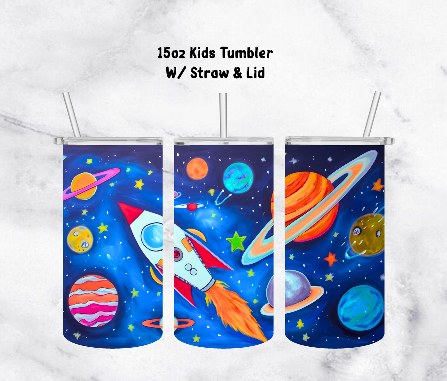15oz kids tumbler - Outer space