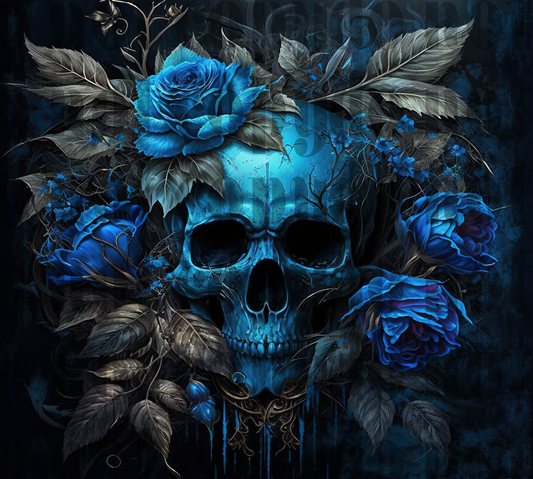 Gothic skull blue 20oz VINYL tumblr Transfer