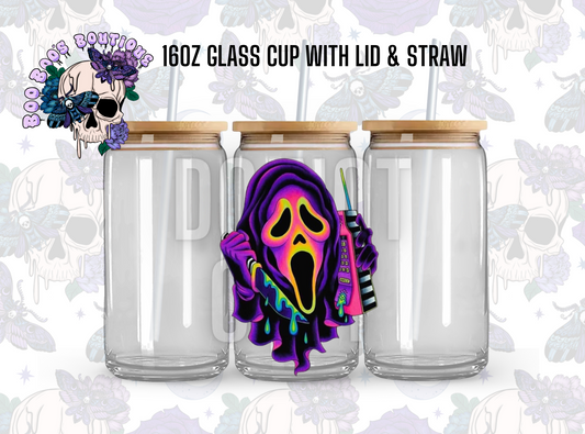 Multi Ghostie (16oz Clear glass completed cup with Lid & straw)