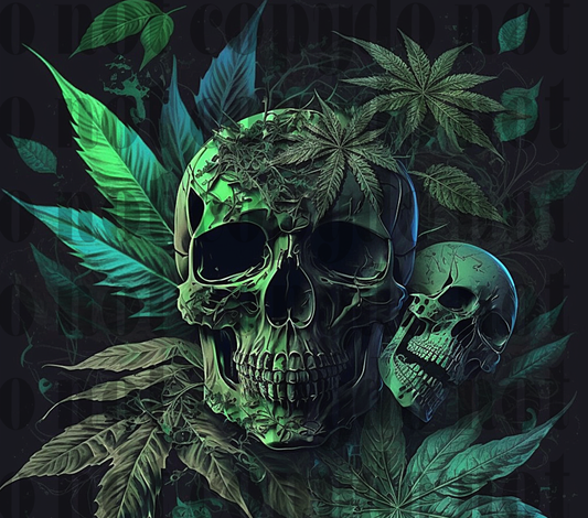 Green Lettuce Skulls 20oz VINYL tumblr Transfer